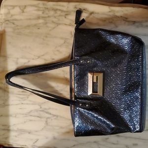 Vintage GUESS Navy embossed G Bag